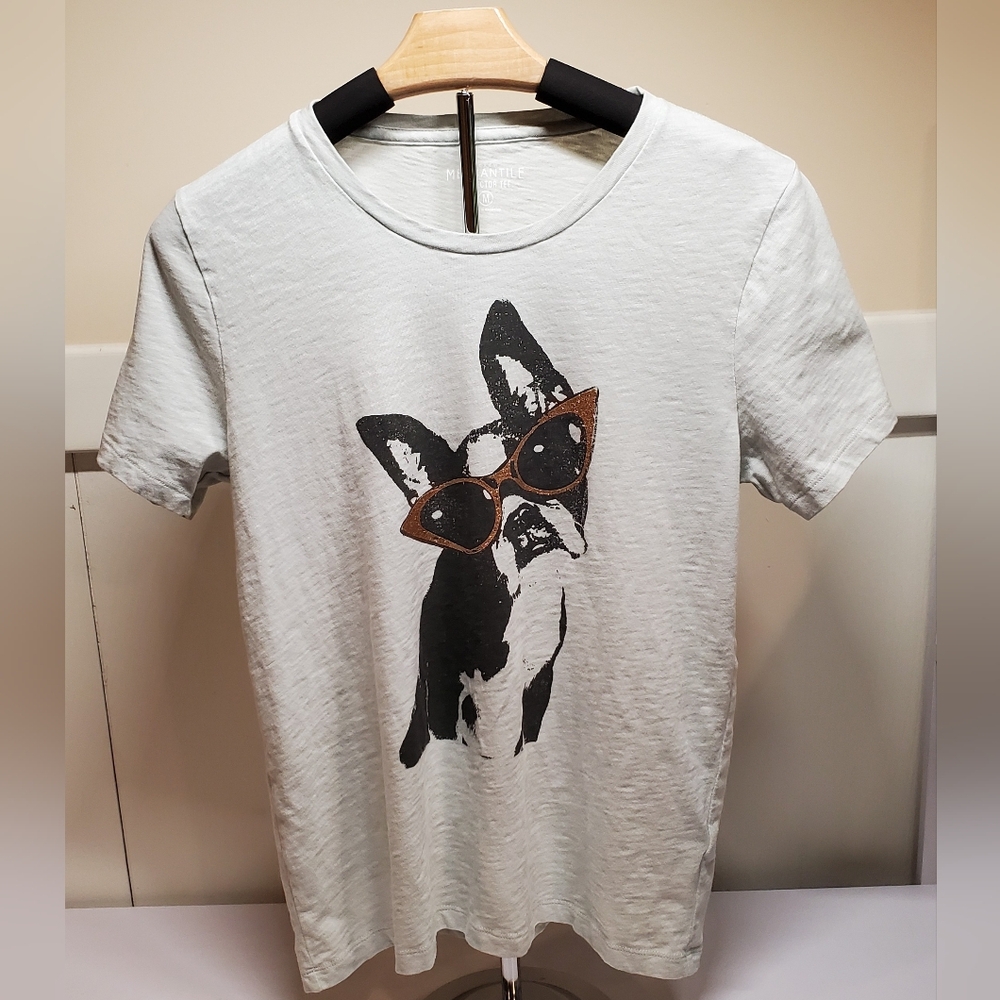 J. Crew Mercantile Collector tee Boston Terrier or French Bulldog size M